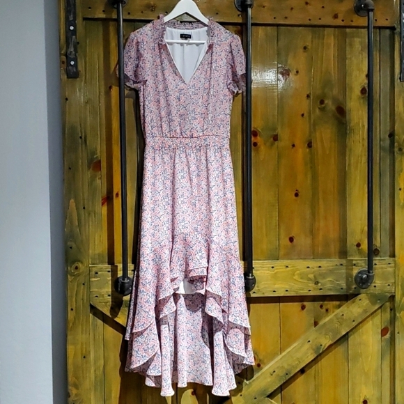 1. STATE FLORAL PINK BLUE DRESS FOREST FAIRY COTTAGE PRAIRIE ANGEL ROMANTIC - Picture 3 of 12